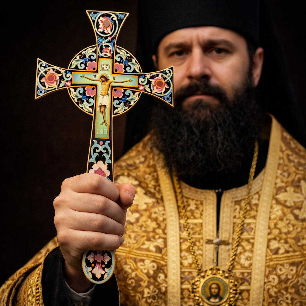 Wooden Blessing Cross | Rose Design | 30 cm