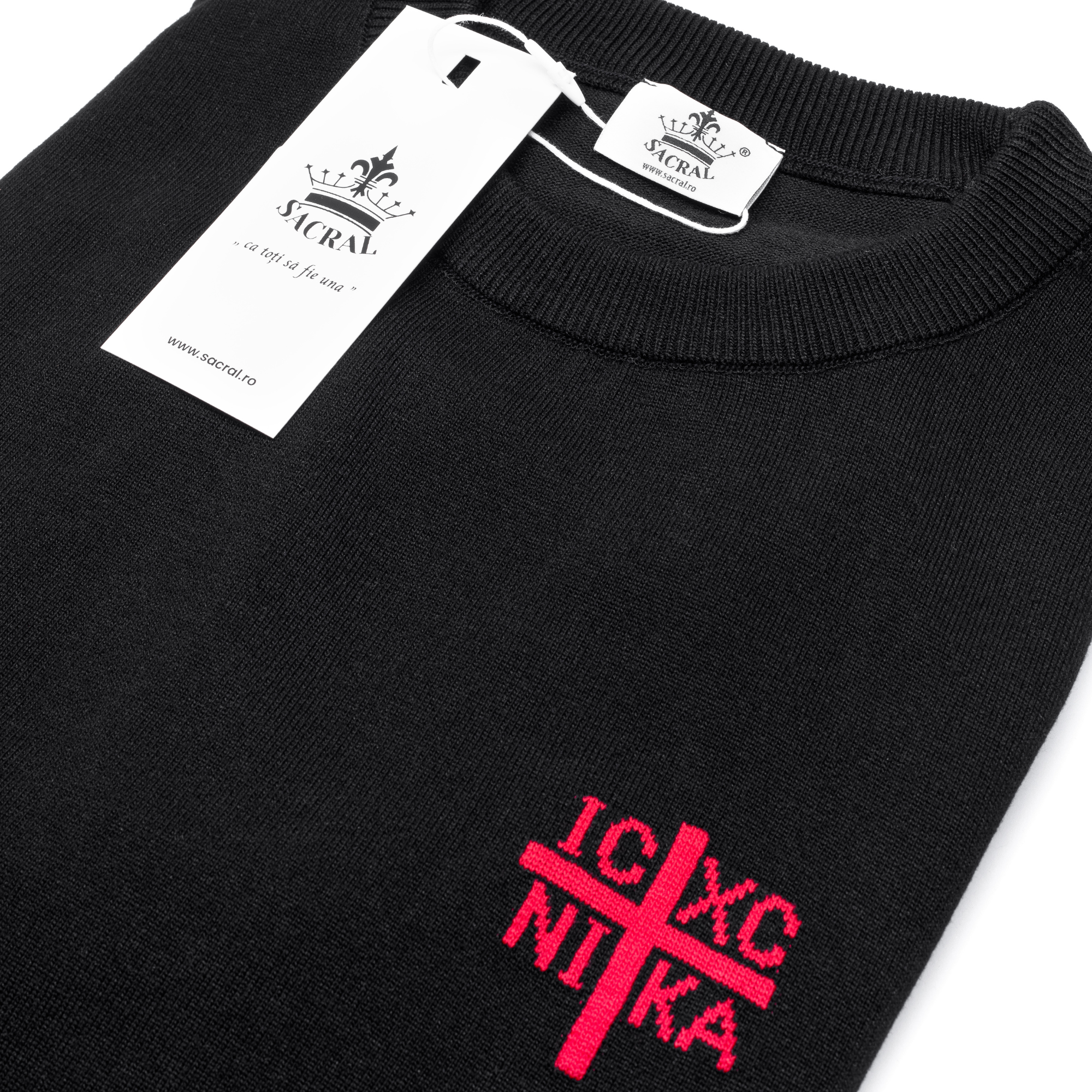 Luxury SACRAL Knit T-Shirt | Fully Knitted IC XC NIKA | Slim Fit | Limited Edition