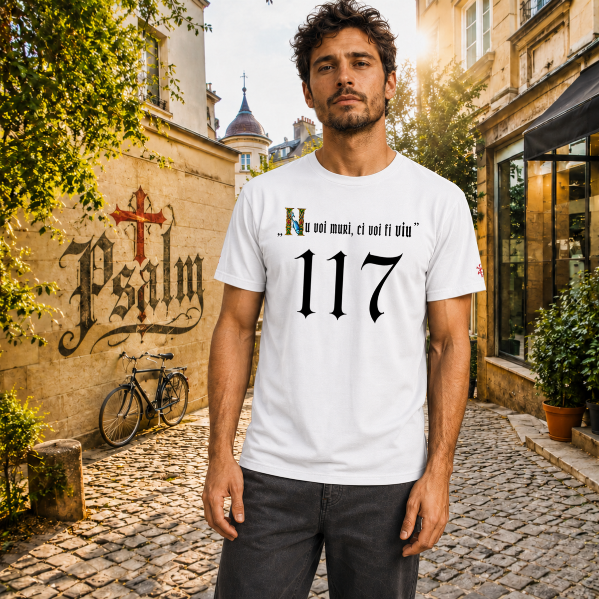 SACRAL Orthodox Psalm 117 T-Shirt | “I Shall Not Die, but Live” | 215 gsm Cotton