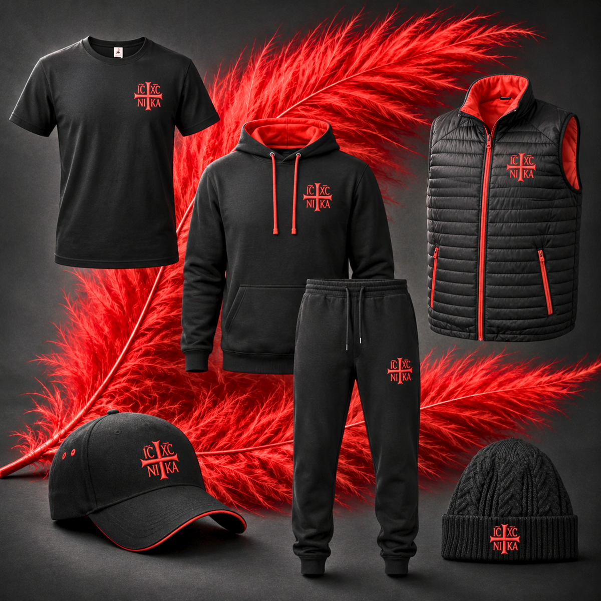 Complete SACRAL Orthodox Set | 6 Embroidered IC XC NIKA Pieces