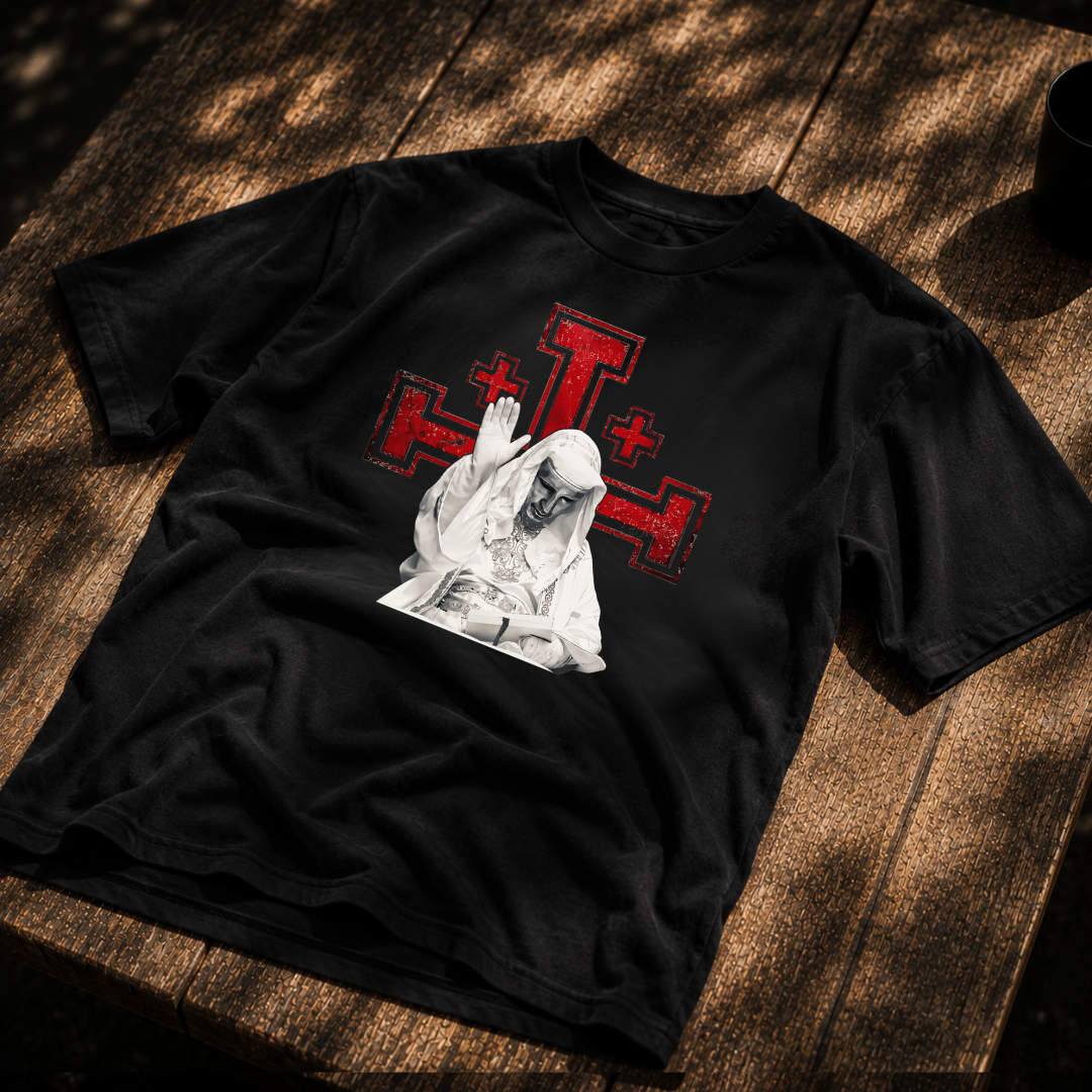 Oversized SACRAL Z Orthodox King Baldwin T-Shirt | Crusader King | Organic Cotton