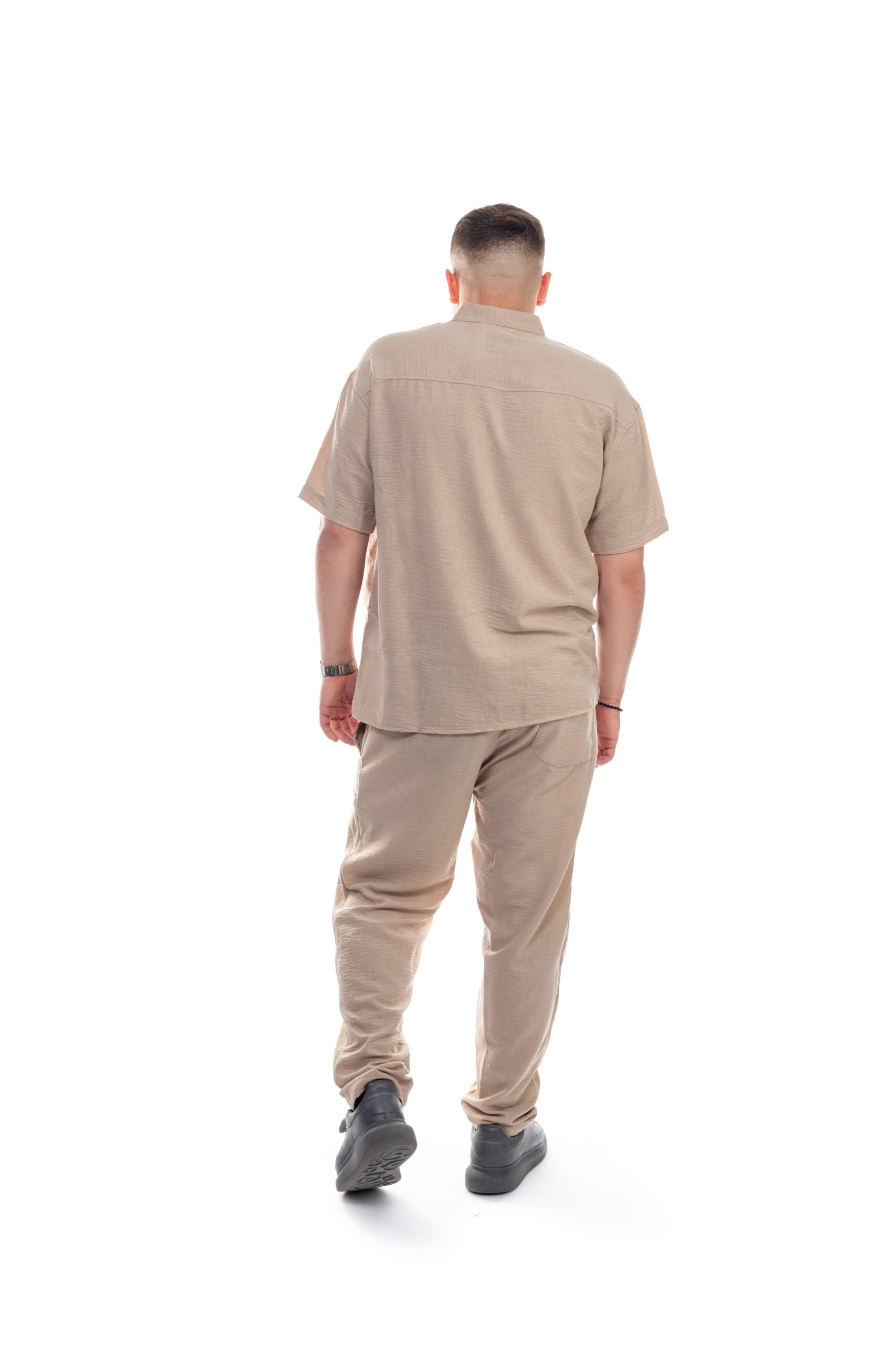 SACRAL Shirt & Trousers Set | Linen-Look Fabric | Beige