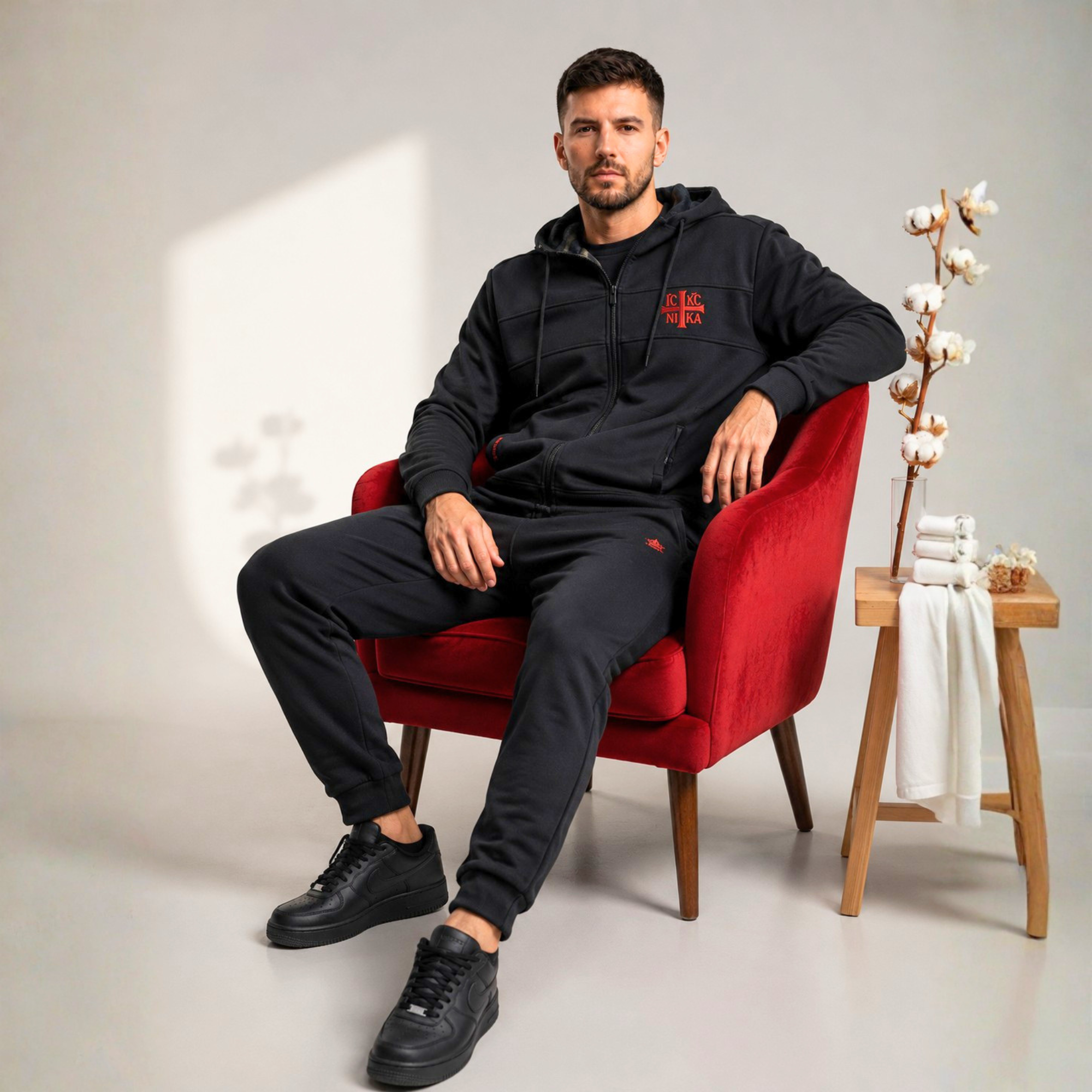SACRAL Premium King Tracksuit | Cotton | Printed Lining | Jesus Christ Monogram