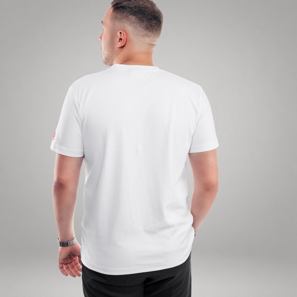 White SACRAL Orthodox T-Shirt | Embroidered Jesus Christ Conquers IC XC NIKA | 215 gsm USA Cotton