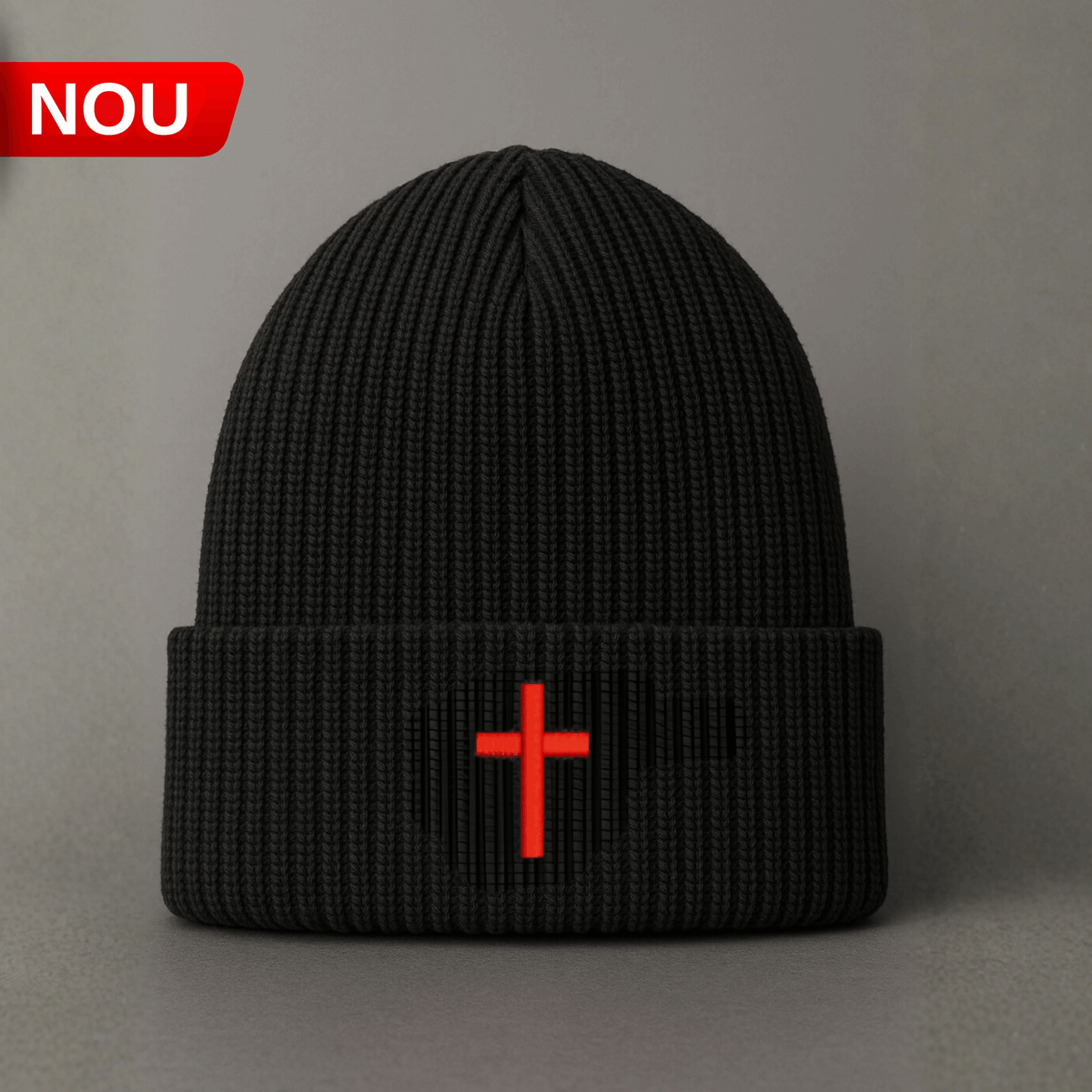 SACRAL Knitted Orthodox Beanie | Embroidered Holy Cross | Made in Romania