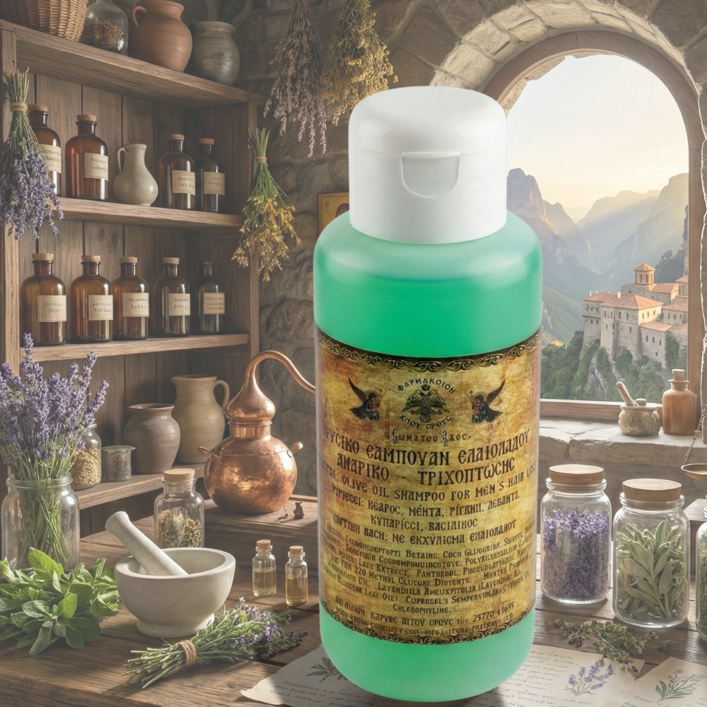 Natural Mount Athos Men's Shampoo | Anti-Hair Loss & Regeneration