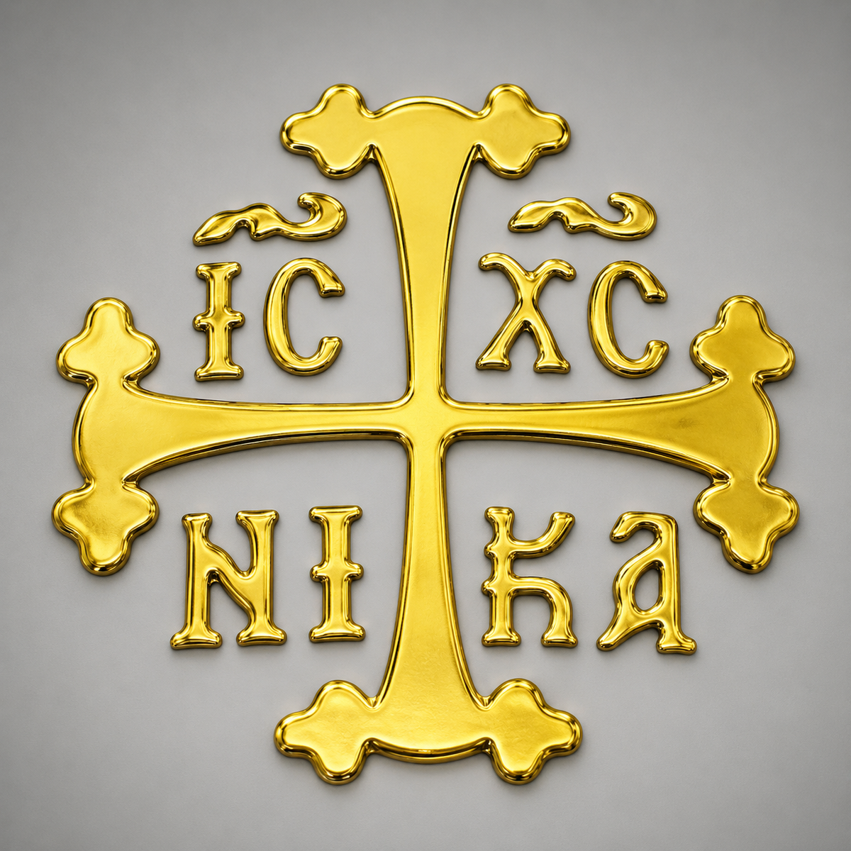 Gold 3D Holy Cross Car Sticker