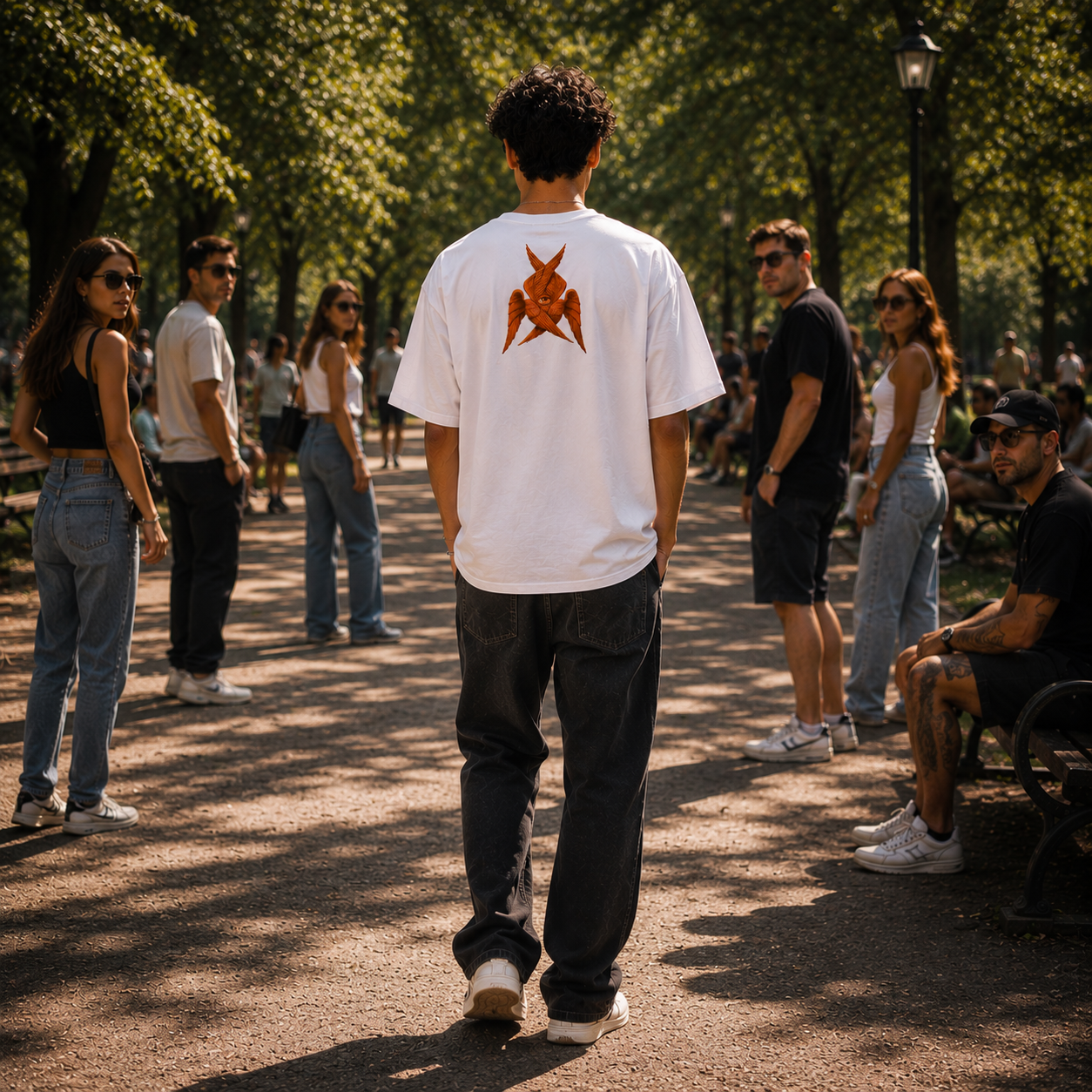 Oversized SACRAL Z Angel Orthodox T-Shirt | Embroidered IC XC NIKA | Organic Cotton