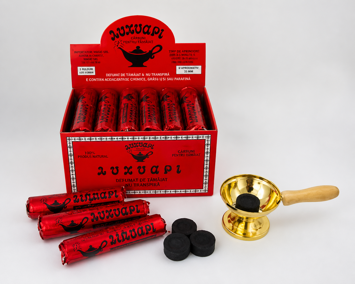 3-Tube Pack of Greek Incense Charcoal | 22 mm