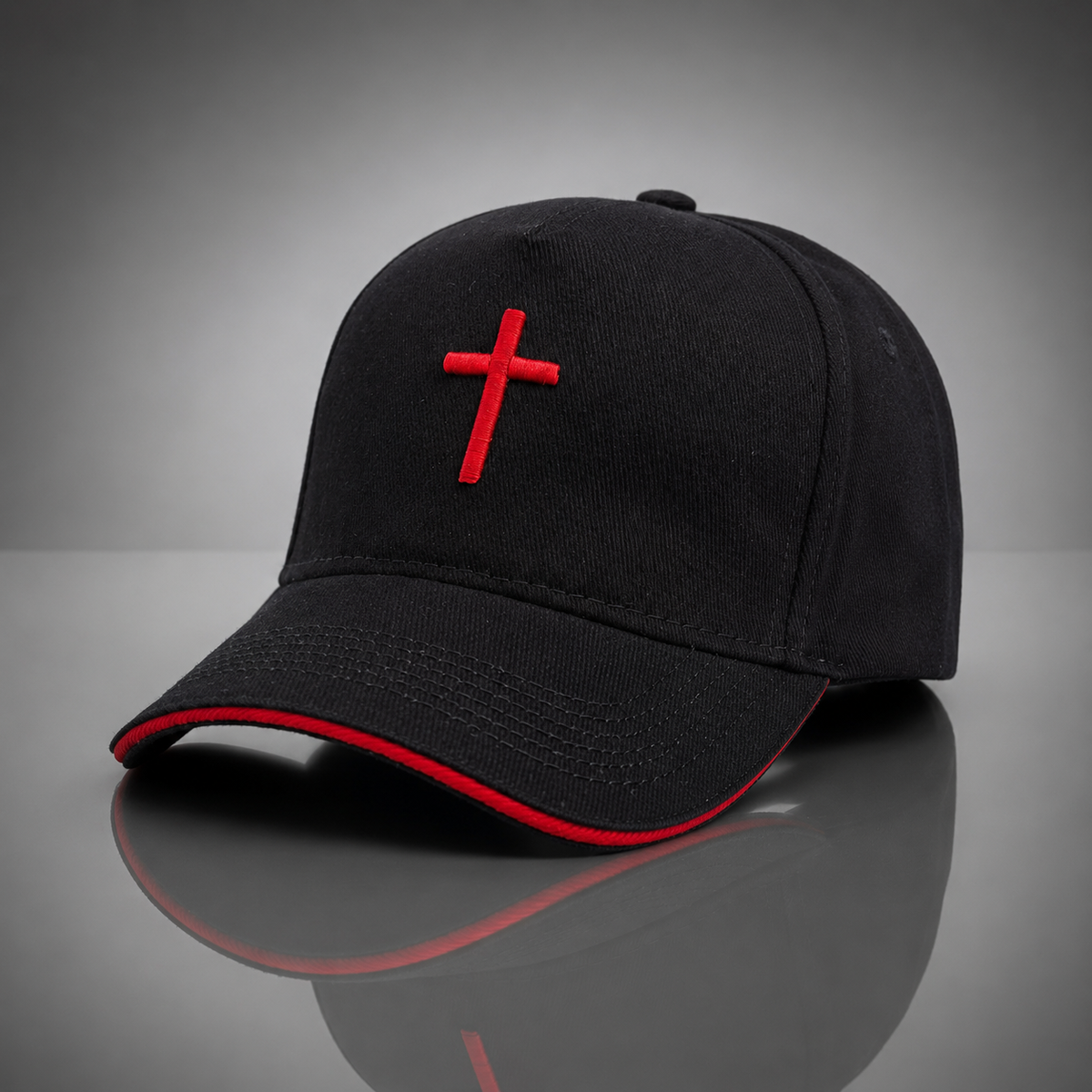 SACRAL Orthodox Cap | 3D Holy Cross Embroidery | Premium Black Cotton