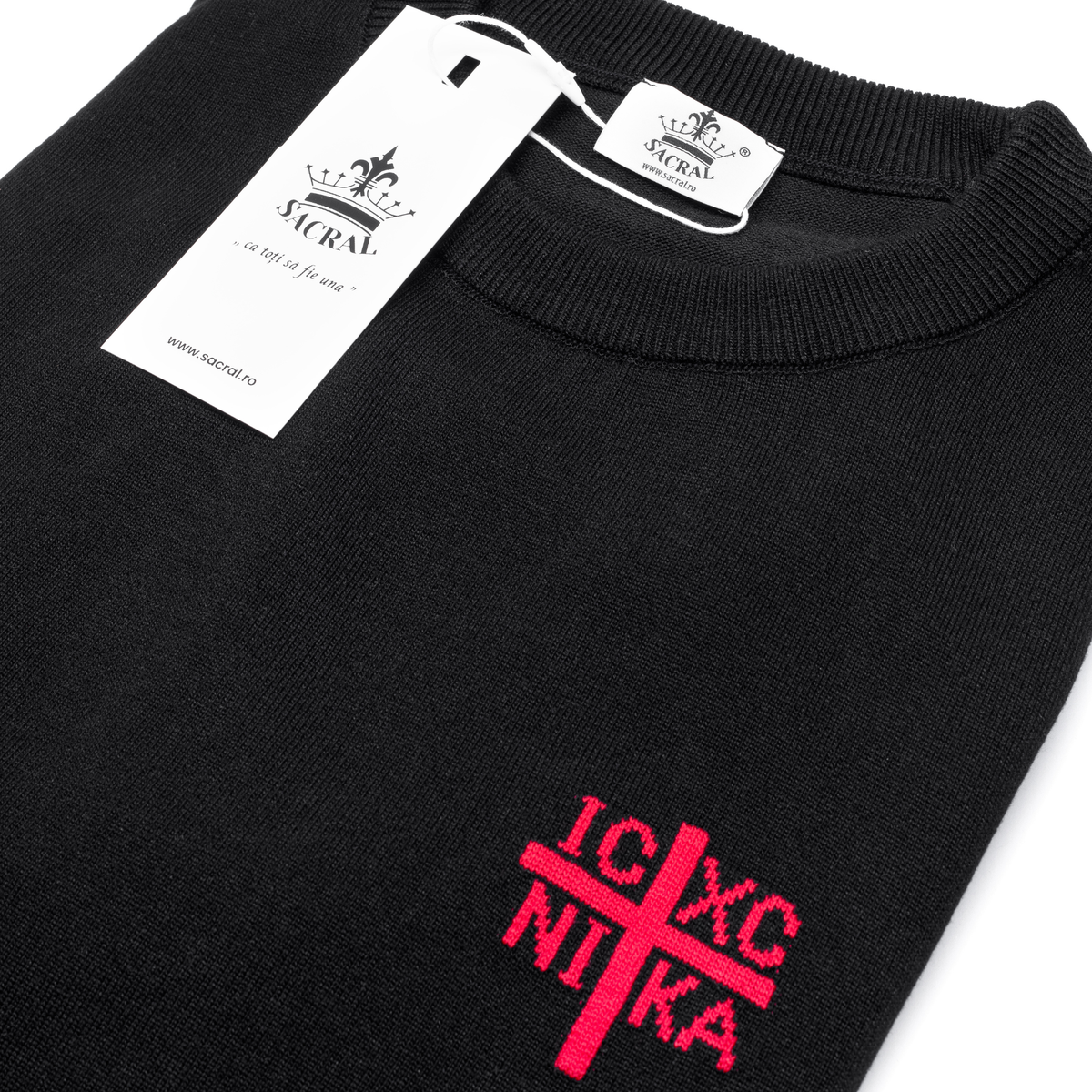 Luxury SACRAL Knit T-Shirt | Fully Knitted IC XC NIKA | Slim Fit | Limited Edition
