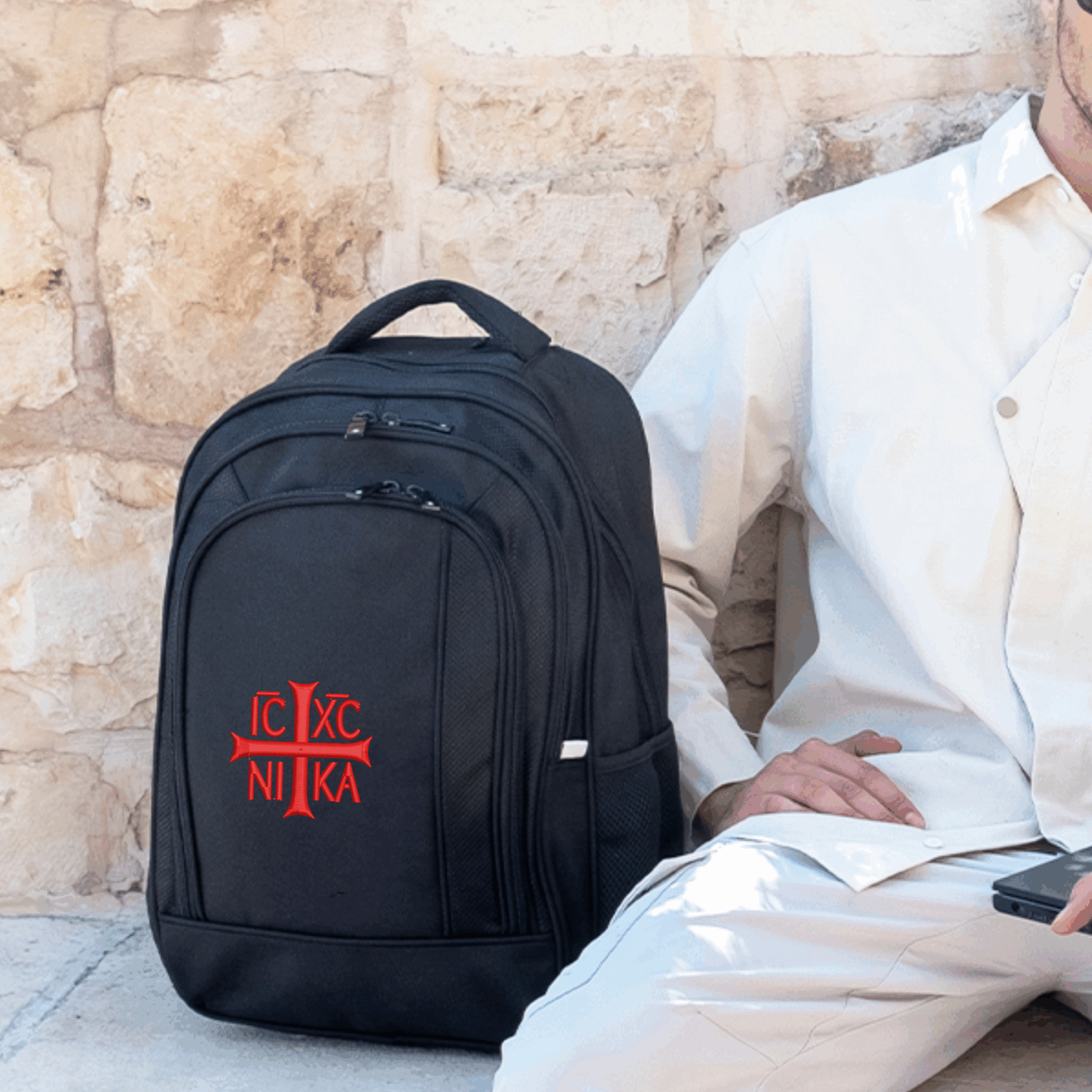 Best-Selling SACRAL 30L Orthodox Pilgrimage Backpack | Embroidered Cross & USB Port
