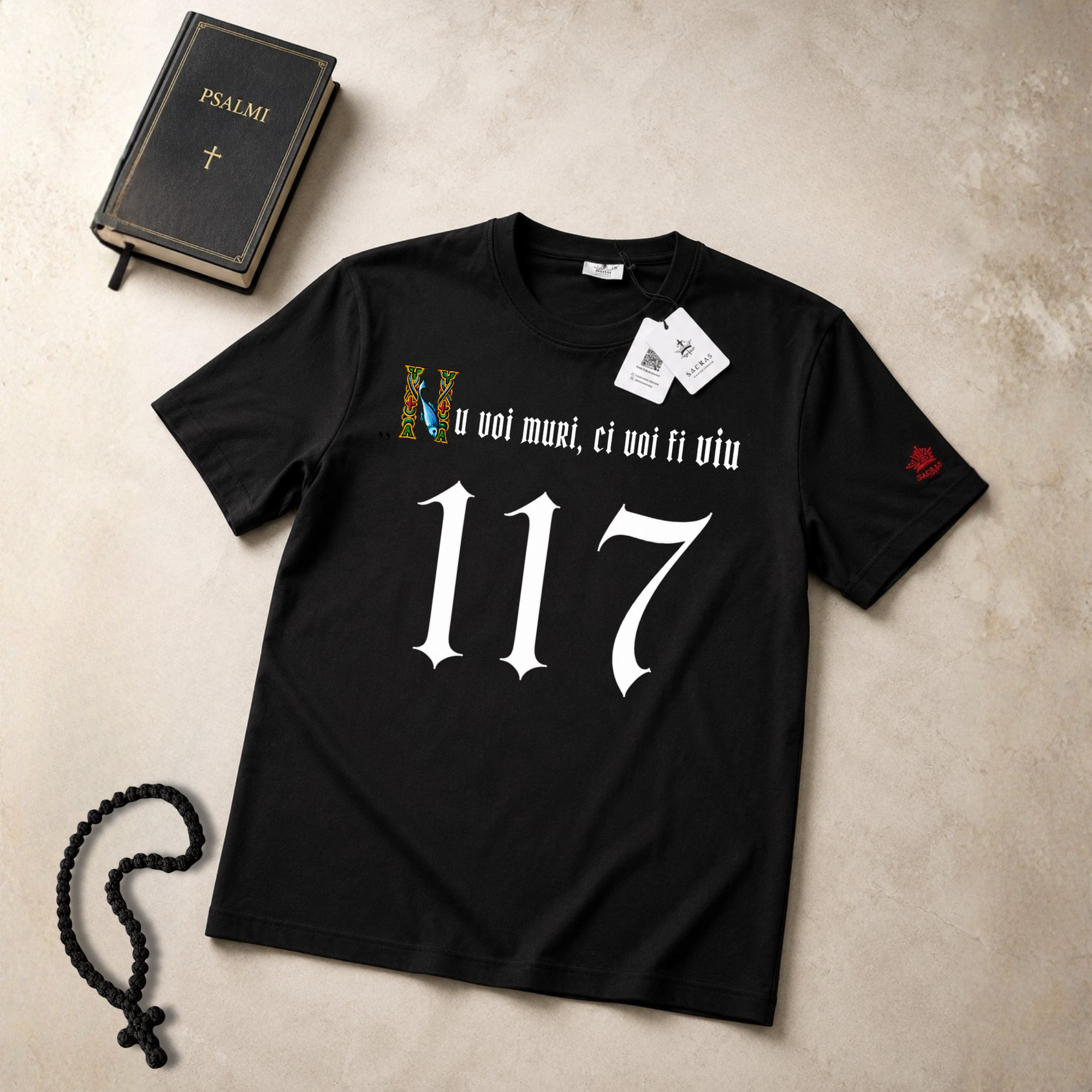 SACRAL Orthodox Psalm 117 T-Shirt | “I Shall Not Die, but Live” | 215 gsm Cotton