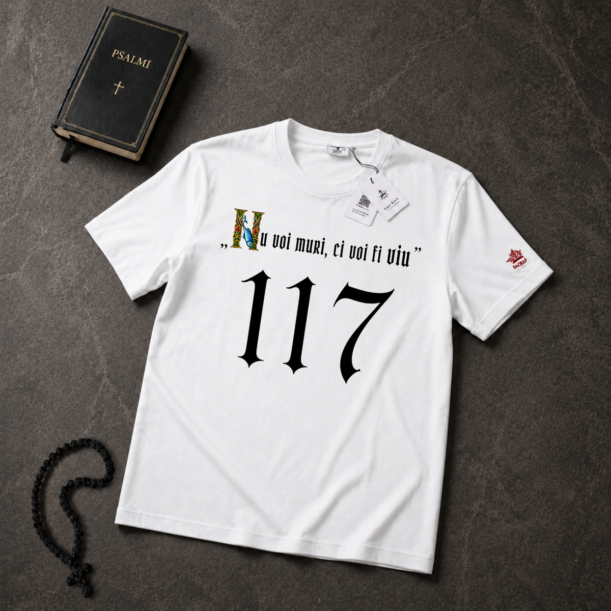 SACRAL Orthodox Psalm 117 T-Shirt | “I Shall Not Die, but Live” | 215 gsm Cotton
