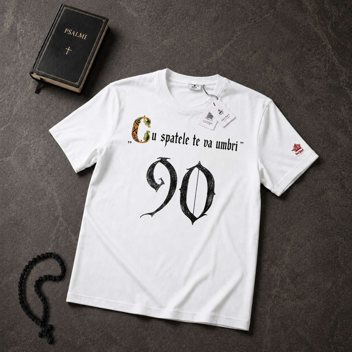 SACRAL Orthodox Psalm 90 T-Shirt | “He Will Overshadow You with His Shoulders” | 215 gsm Cotton
