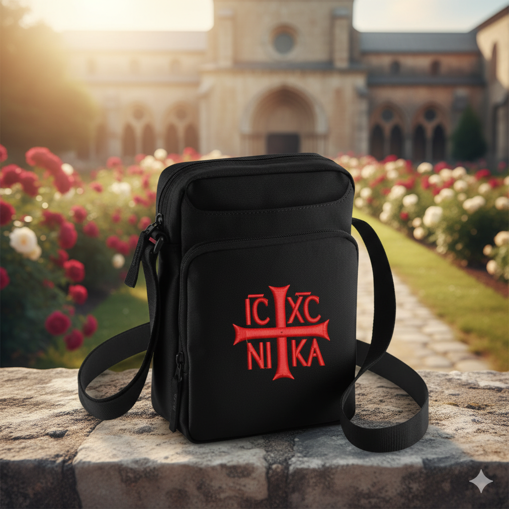 SACRAL Orthodox Pilgrimage Waist Bag | Embroidered Holy Cross & IC XC NIKA