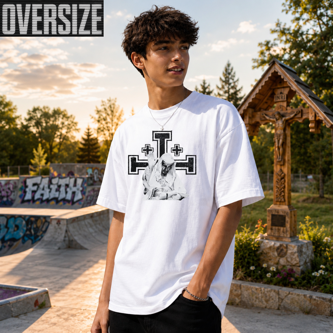 Oversized SACRAL Z Orthodox King Baldwin T-Shirt | Crusader King | Organic Cotton