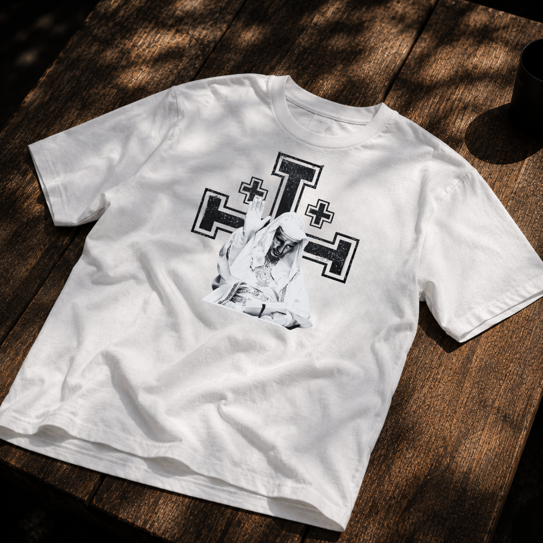 Oversized SACRAL Z Orthodox King Baldwin T-Shirt | Crusader King | Organic Cotton